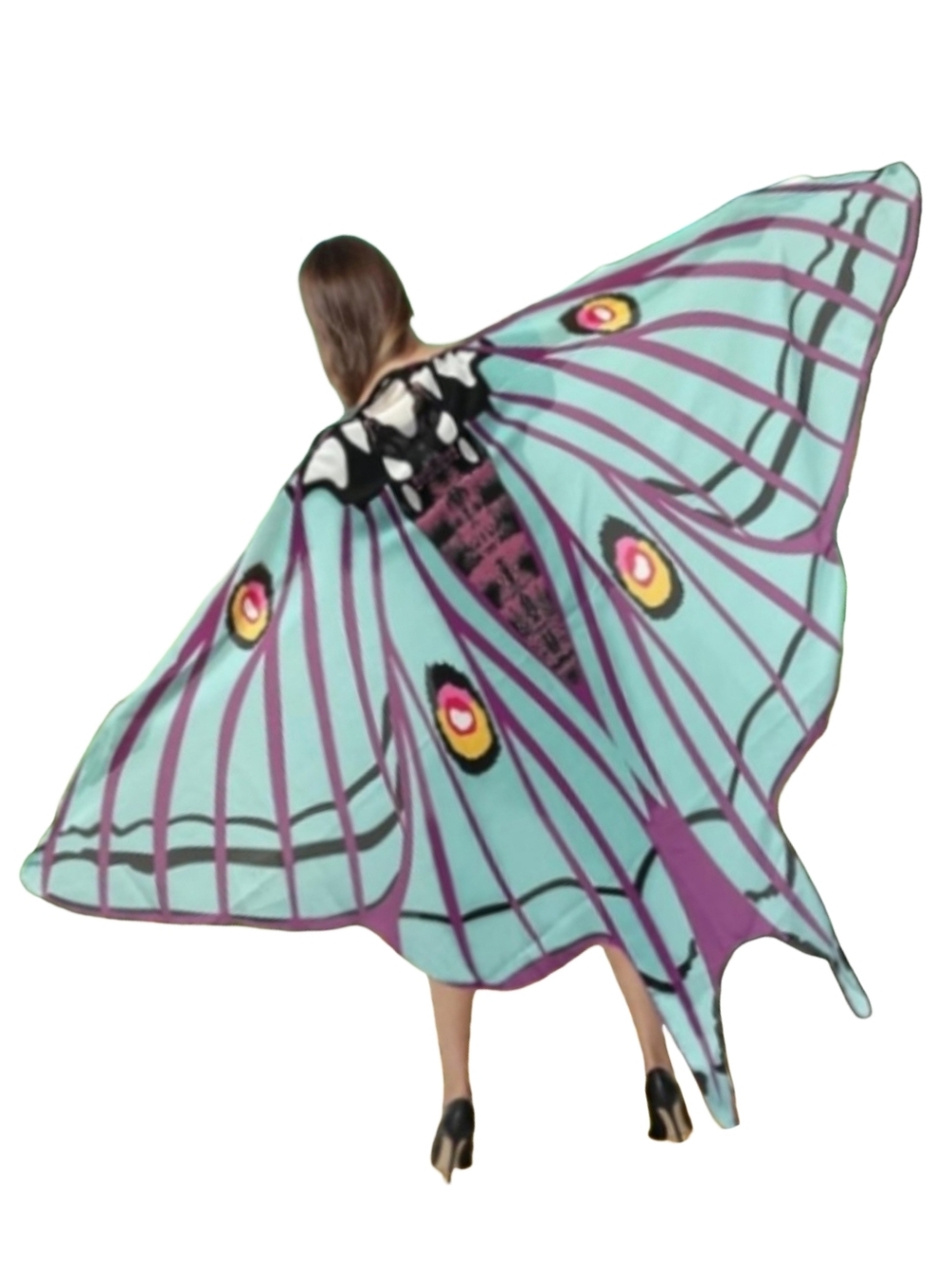 Mint Green Luna Moth Festival Butterfly Costume Set Fairy Wings Butterflies - Picture 10 of 12